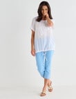 Ella J Drawstring Top, White product photo View 03 S