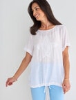 Ella J Drawstring Top, White product photo View 05 S