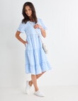 Ella J Gingham Tiered Dress, Blue product photo View 03 S