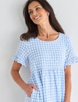 Ella J Gingham Tiered Dress, Blue product photo View 04 S