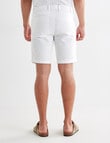 Gasoline Pique Elastic Waist Shorts, White product photo View 02 S