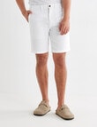 Gasoline Pique Elastic Waist Shorts, White product photo