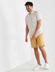 Gasoline Pique Elastic Waist Shorts, Mustard product photo View 03 S