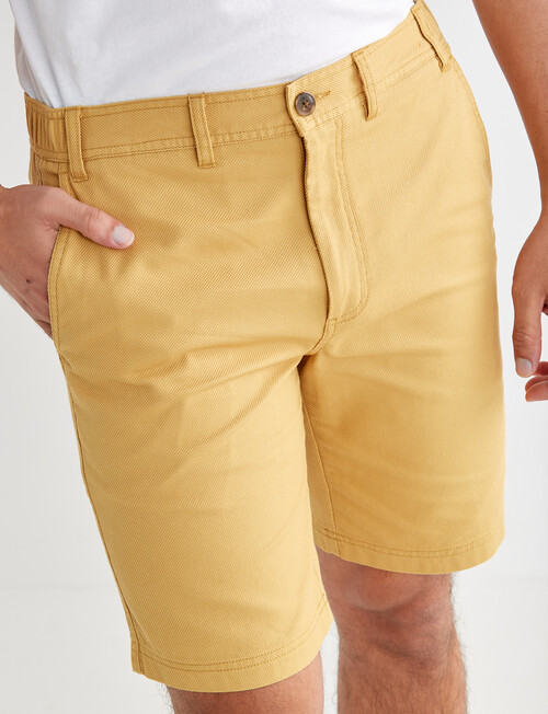 Gasoline Pique Elastic Waist Shorts, Mustard product photo View 04 L