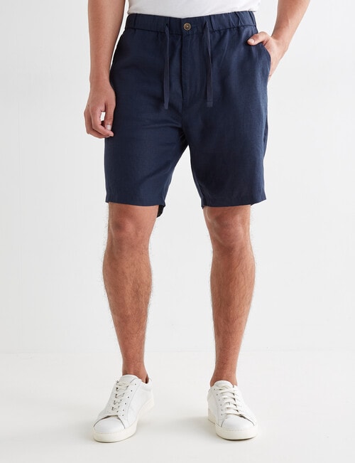 Gasoline Linen Shorts, Slate product photo View 05 L