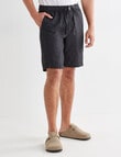 Gasoline Textured Linen Shorts, Graphite product photo