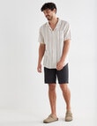 Gasoline Textured Linen Shorts, Graphite product photo View 03 S