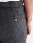 Gasoline Textured Linen Shorts, Graphite product photo View 06 S