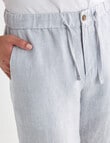 Gasoline Textured Linen Shorts, Blue product photo View 04 S