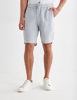 Gasoline Textured Linen Shorts, Blue product photo View 05 S