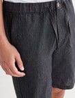 Gasoline Textured Linen Shorts, Graphite product photo View 04 S