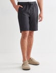 Gasoline Textured Linen Shorts, Graphite product photo View 05 S