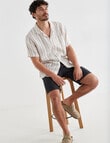 Gasoline Textured Linen Shorts, Graphite product photo View 07 S