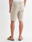 Gasoline Textured Herringbone Linen Shorts, Natural product photo View 02 S