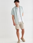 Gasoline Textured Herringbone Linen Shorts, Natural product photo View 03 S