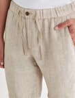 Gasoline Textured Herringbone Linen Shorts, Natural product photo View 04 S