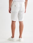 Gasoline Textured Herringbone Linen Shorts, White product photo View 02 S