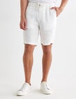 Gasoline Textured Herringbone Linen Shorts, White product photo View 05 S