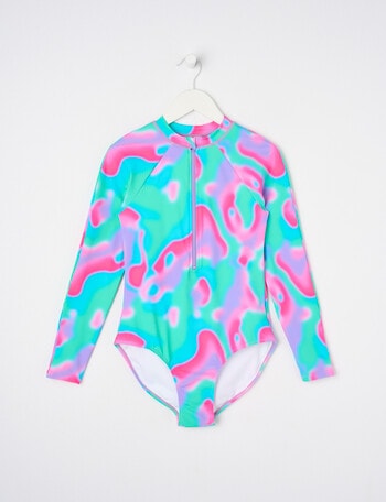 Wavetribe Tie Dye Long Sleeve Rashsuit, Bright product photo