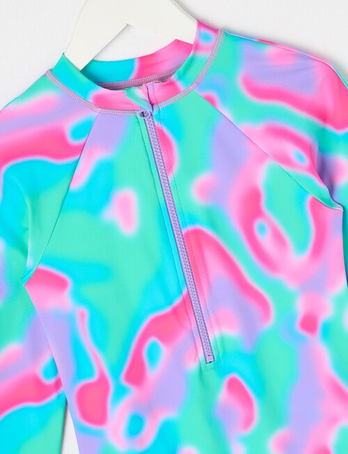 Wavetribe Tie Dye Long Sleeve Rashsuit, Bright product photo View 02 L