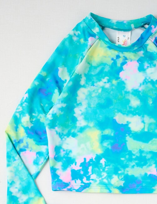 Wavetribe Tie Dye Long Sleeve Rash Set, Blue product photo View 02 L