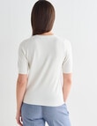 Oliver Black Short Sleeve Knit Jumper, Ivory product photo View 02 S