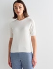 Oliver Black Short Sleeve Knit Jumper, Ivory product photo View 05 S