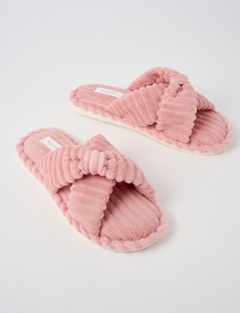 Whistle Sleep Rib Bow Slides, Blush product photo