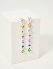 Harlow Multicolour Crystal Drop Earrings, Silver product photo