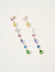 Harlow Multicolour Crystal Drop Earrings, Silver product photo View 04 S