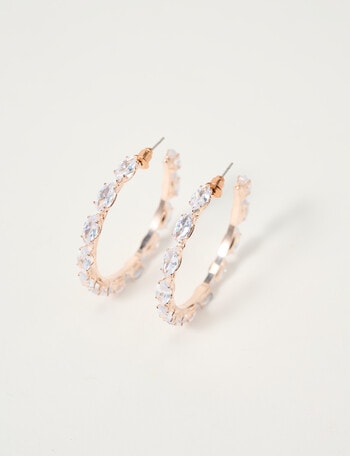 Harlow Radiant Sparkle Large Hoops, Rose Gold Tone product photo