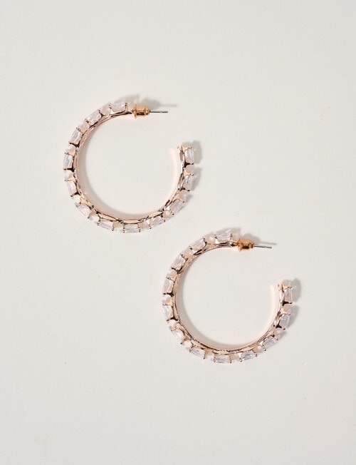 Harlow Radiant Sparkle Large Hoops, Rose Gold Tone product photo View 02 L