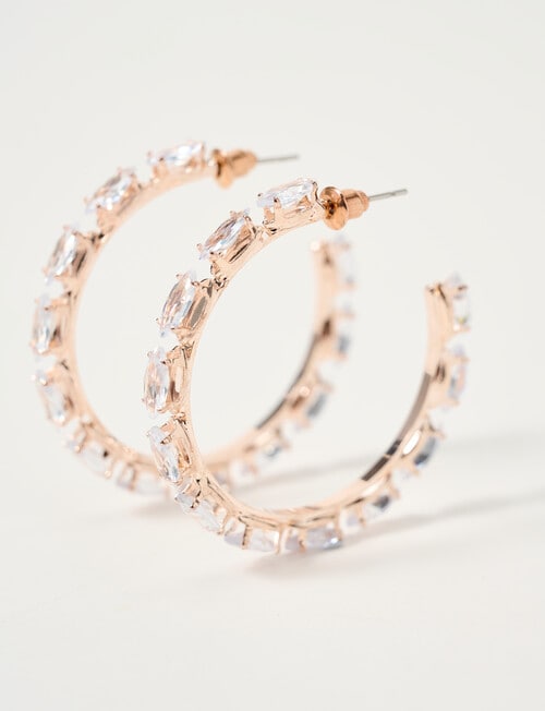 Harlow Radiant Sparkle Large Hoops, Rose Gold Tone product photo View 03 L