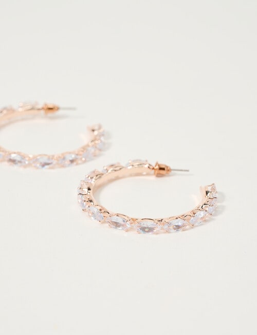 Harlow Radiant Sparkle Large Hoops, Rose Gold Tone product photo View 04 L