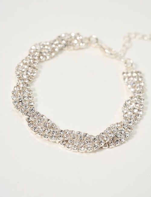 Harlow Radiant Sparkle Twist Bracelet, Imitation Silver product photo View 02 L