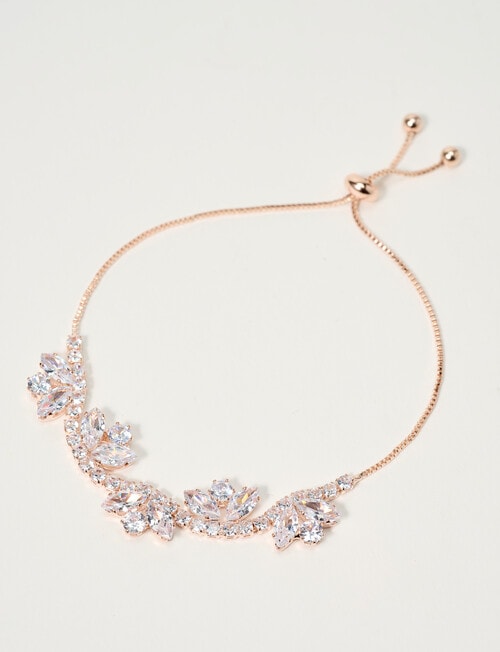 Harlow Crystal Slider Bracelet, Rose Gold Tone product photo