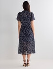 Oliver Black Squiggle Print Short Sleeve Shirt Dress, Navy product photo View 02 S