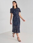 Oliver Black Squiggle Print Short Sleeve Shirt Dress, Navy product photo View 03 S