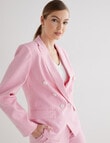 Whistle Long Sleeve Double Breasted Blazer, Soft Pink product photo