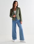 Whistle Long Sleeve Denim Fashion Blazer, Olive product photo View 03 S