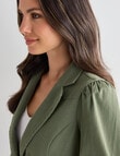 Whistle Long Sleeve Denim Fashion Blazer, Olive product photo View 04 S