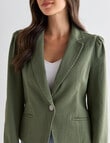 Whistle Long Sleeve Denim Fashion Blazer, Olive product photo View 06 S