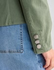 Whistle Long Sleeve Denim Fashion Blazer, Olive product photo View 07 S