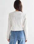 Whistle Long Sleeve Crop Detail Jacket, Ivory product photo View 02 S