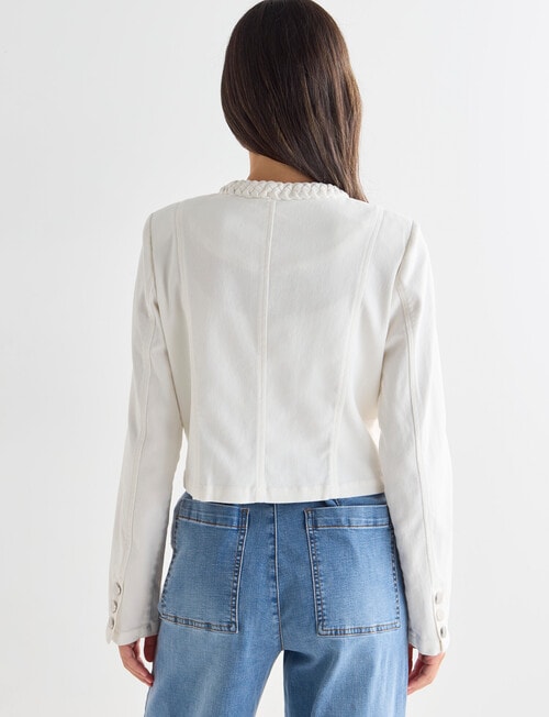 Whistle Long Sleeve Crop Detail Jacket, Ivory product photo View 02 L