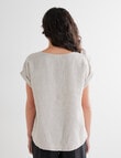 Zest Essential Linen Short Sleeve Top, Sandshell product photo View 02 S