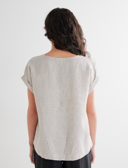 Zest Essential Linen Short Sleeve Top, Sandshell product photo View 02 L