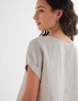 Zest Essential Linen Short Sleeve Top, Sandshell product photo View 04 S