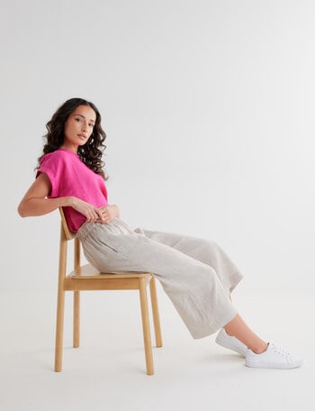 Zest Essential Linen Crop Pant, Sandshell product photo