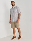 Kauri Trail Leaf Short Sleeve Slub Shirt, Taupe product photo View 03 S